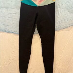 lululemon athletica Black Leggings with Colorful Geometric Waistband